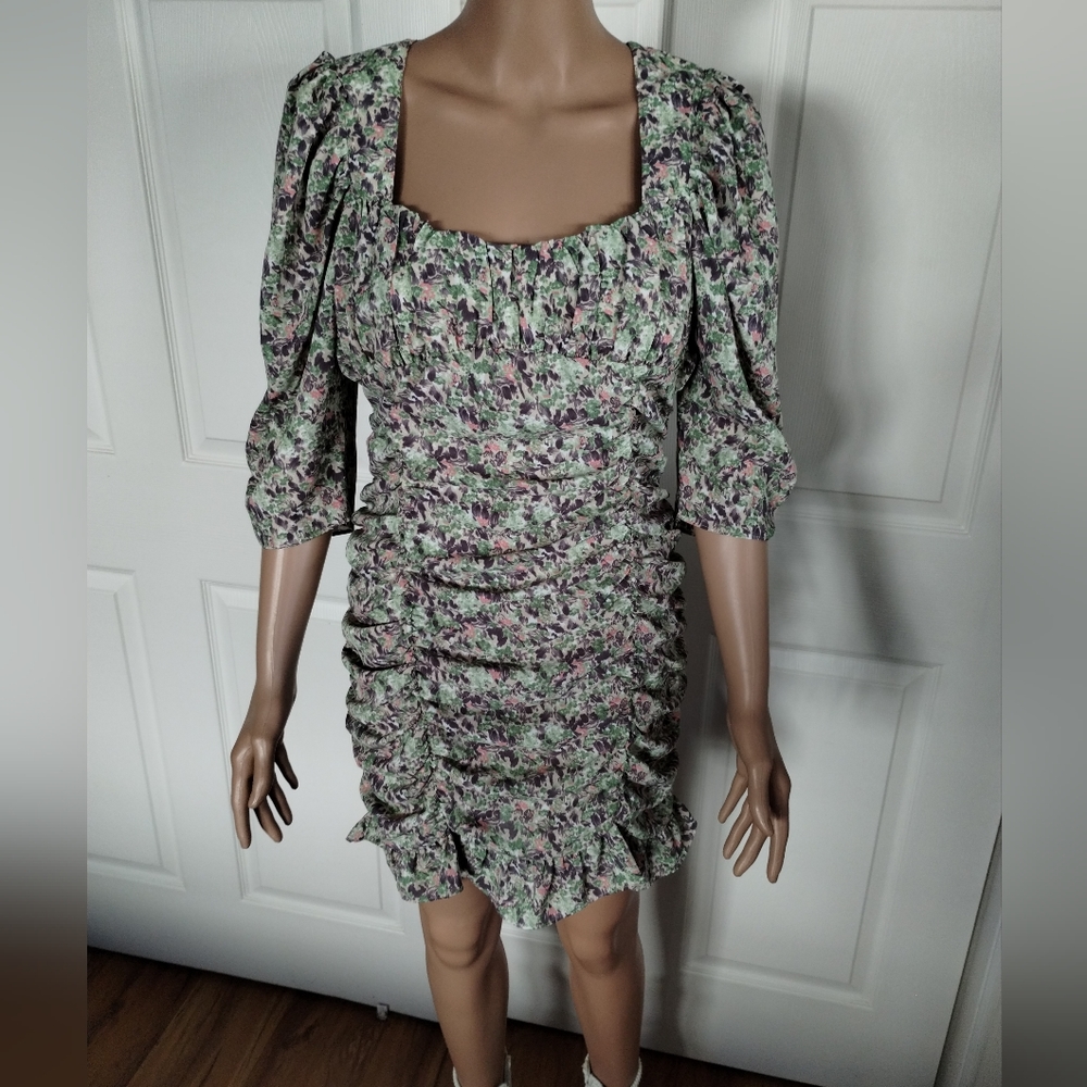 Mable Smocked Floral Dress Large